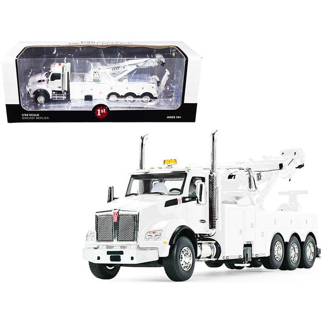 Kenworth T880 with Century Model 1060 Rotator Wrecker Tow Truck White 1/50 Diecast Model by First Gear - First Gear - ModelCars.com