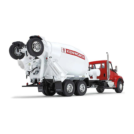 Kenworth T880S Truck with McNeilus Bridgemaster Cement Mixer Red and White 1/34 Diecast Model by First Gear - First Gear - ModelCars.com