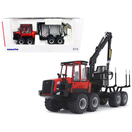 Komatsu 875.1 Forwarder Red and Black 1/32 Diecast Model by First Gear-First Gear-ModelCars.com