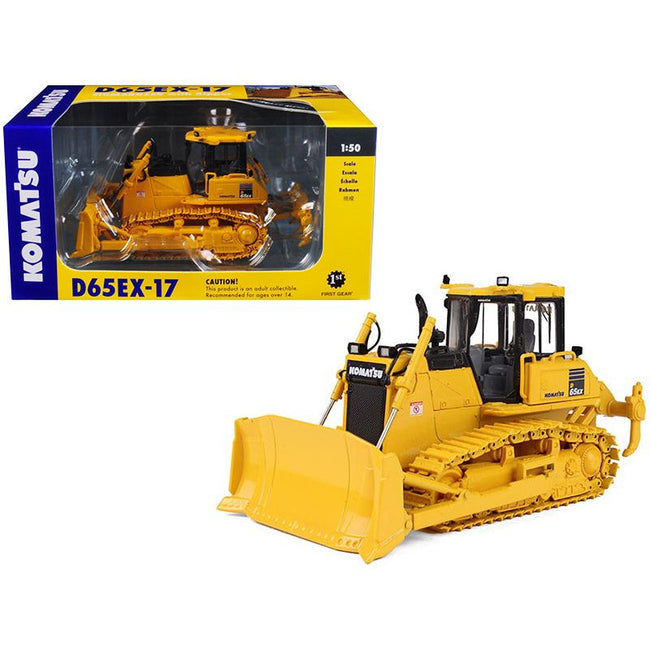Komatsu D65EX-17 Sigmadozer with Ripper 1/50 Diecast Model by First Gear-First Gear-ModelCars.com