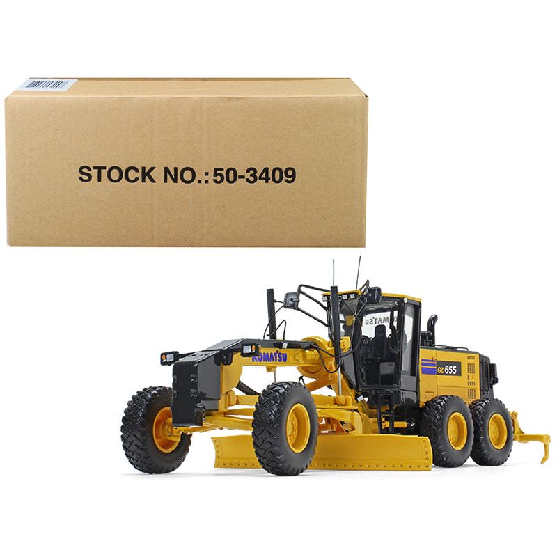 Komatsu GD655 - 6 Motor Grader with Ripper 1/50 Diecast Model by First Gear - First Gear - ModelCars.com