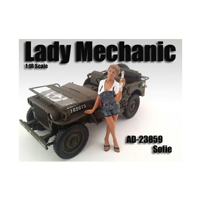 Lady Mechanic Sofie Figure For 1:18 Scale Models by American Diorama - American Diorama - ModelCars.com