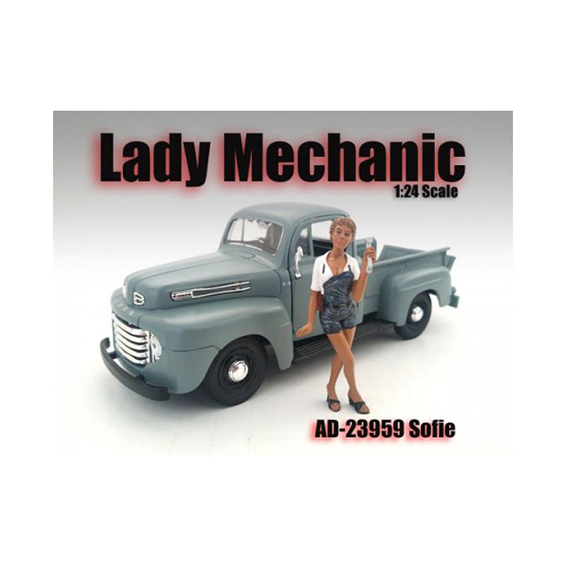 Lady Mechanic Sofie Figure For 1:24 Scale Models by American Diorama - American Diorama - ModelCars.com