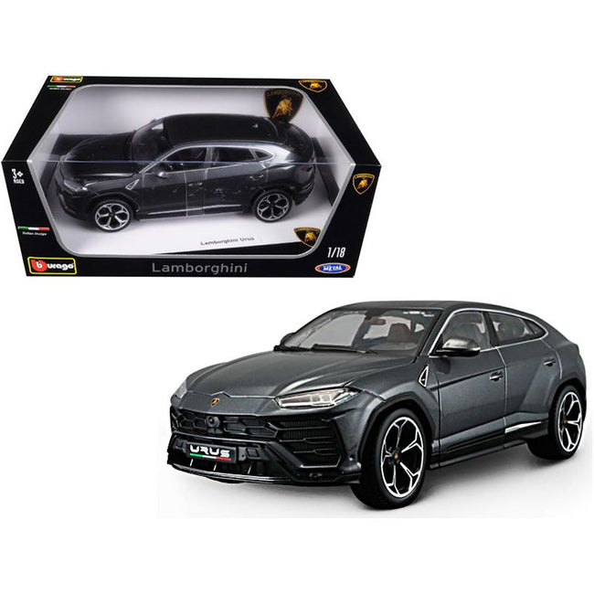 Lamborghini Urus Gray Metallic 1/18 Diecast Model Car by Bburago - Bburago - ModelCars.com