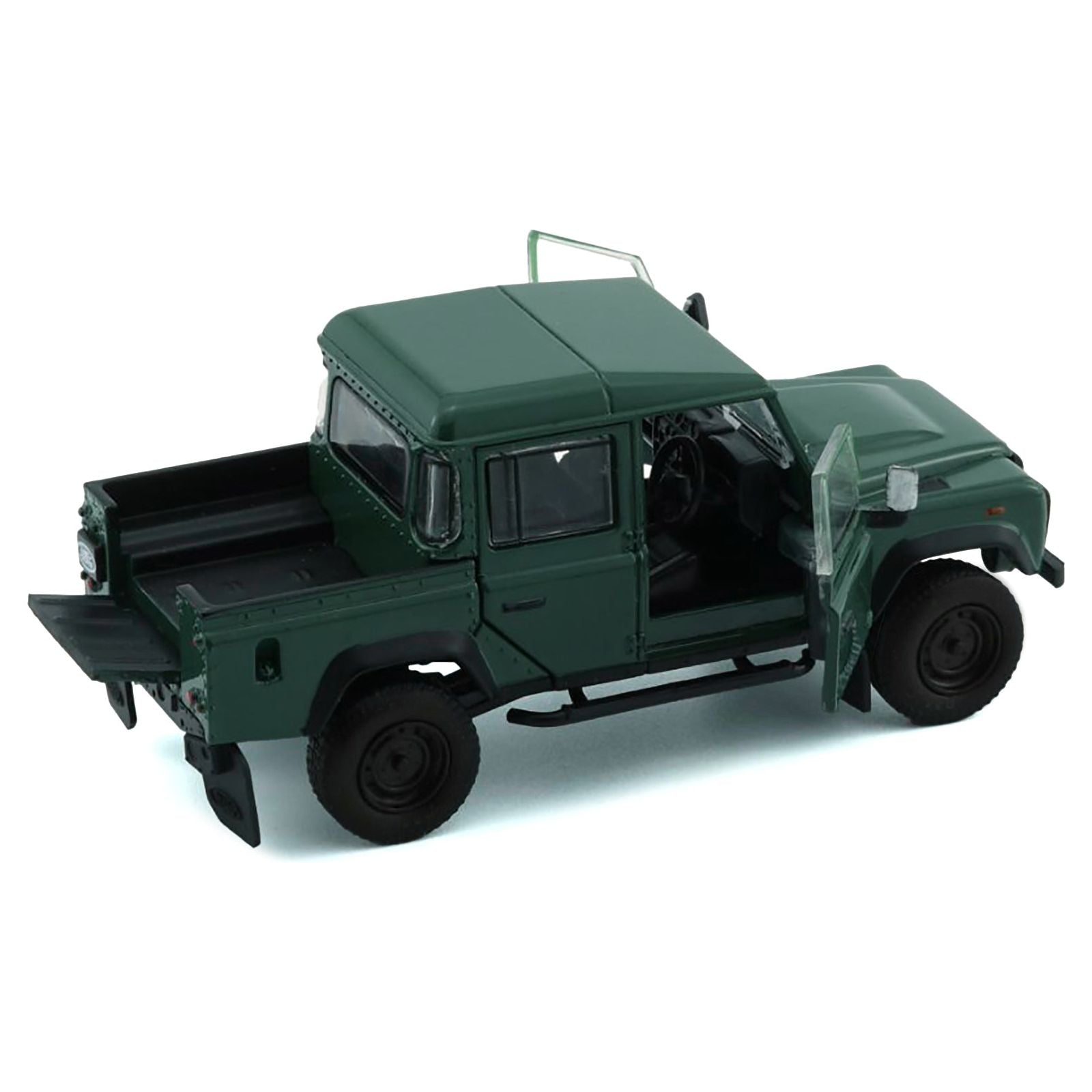 Land Rover Defender 110 Pickup Truck Green with Extra Wheels 1/64 Diecast Model Car by BM Creations - BM Creations - ModelCars.com