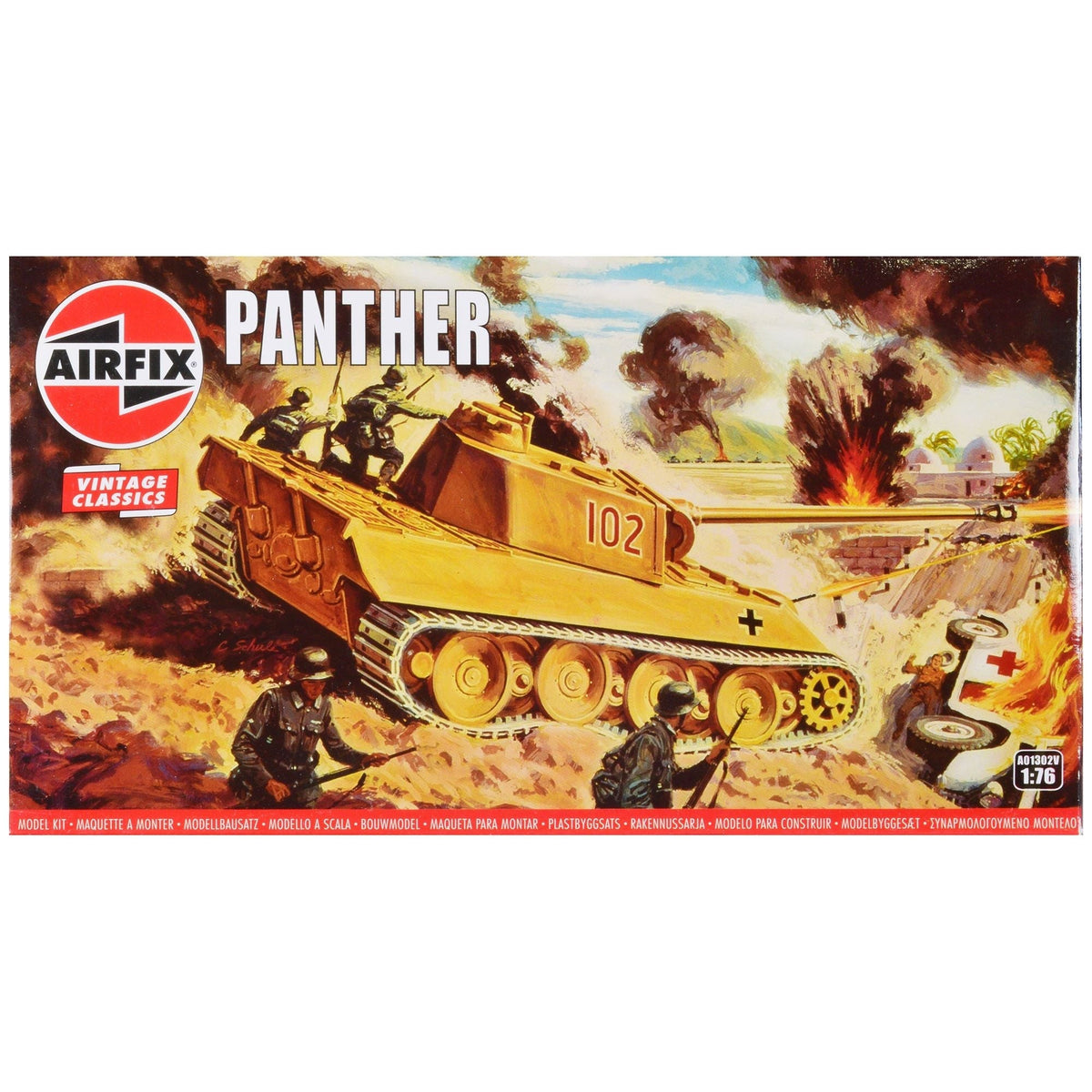 Level 2 Model Kit German Panther Tank 1/76 Plastic Model Kit by Airfix-Airfix-ModelCars.com
