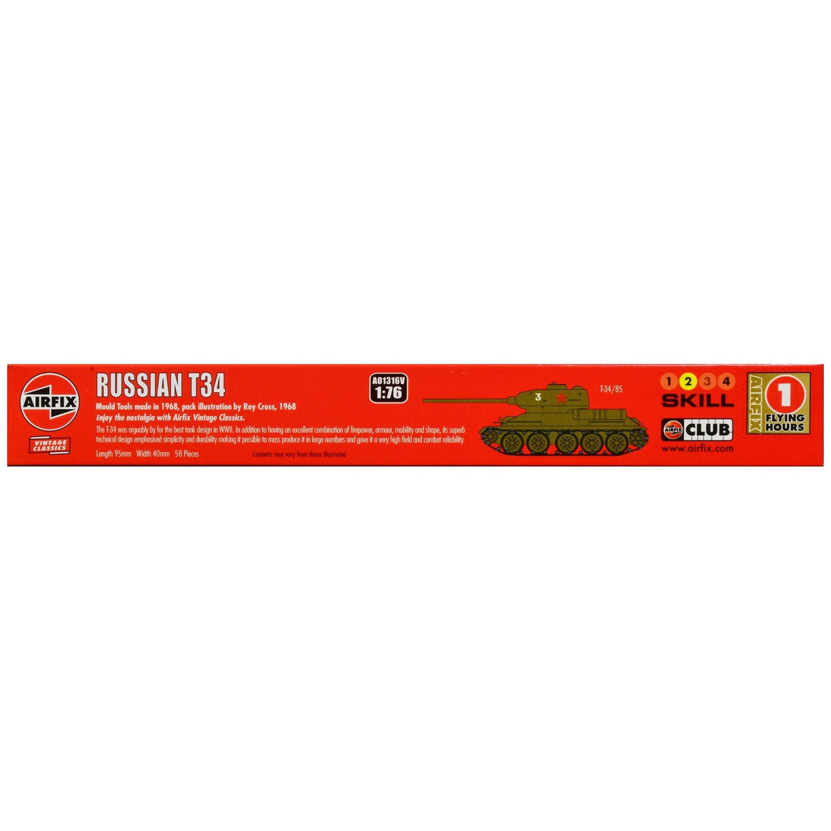 Level 2 Model Kit Russian T34 Tank 1/76 Plastic Model Kit by Airfix-Airfix-ModelCars.com