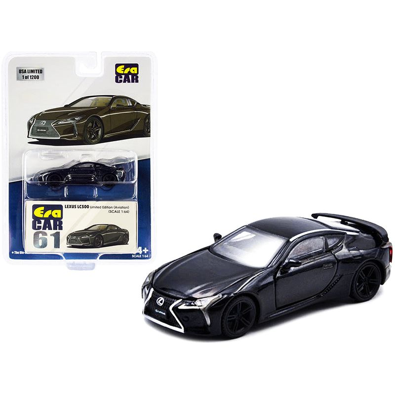 Lexus LC500 Aviation Black Metallic Limited Edition to 1200 pieces 1/64 Diecast Model Car by Era Car-Era Car-ModelCars.com