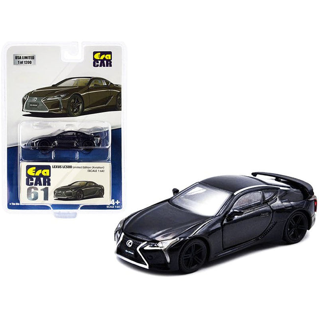 Lexus LC500 Aviation Black Metallic Limited Edition to 1200 pieces 1/64 Diecast Model Car by Era Car-Era Car-ModelCars.com