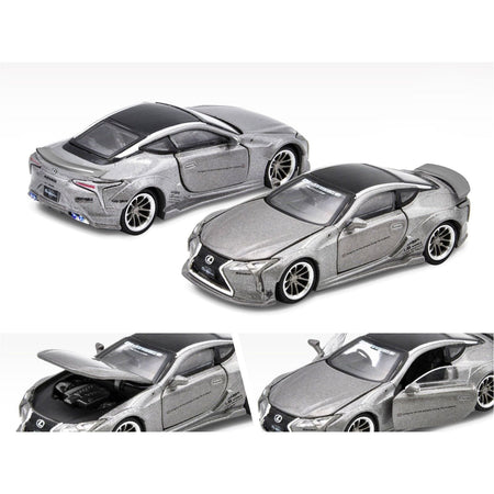 Lexus LC500 LB Works RHD (Right Hand Drive) Silver Metallic with Black Top and Graphics Limited Edition to 1200 pieces 1/64 Diecast Model Car by Era Car-Era Car-ModelCars.com