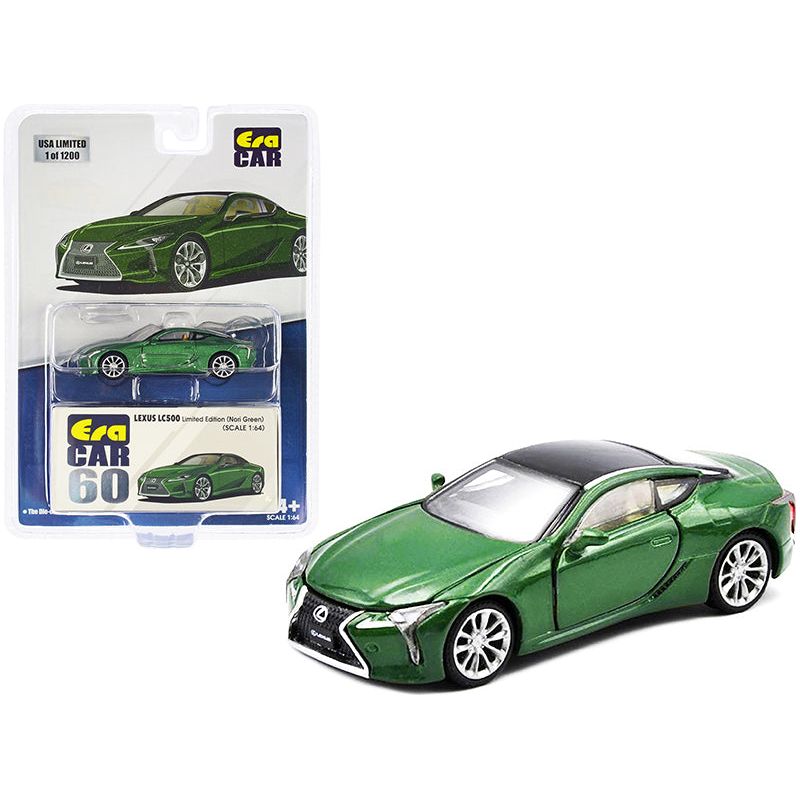 Lexus LC500 Nori Green Metallic with Black Top Limited Edition to 1200 pieces 1/64 Diecast Model Car by Era Car - Era Car - ModelCars.com