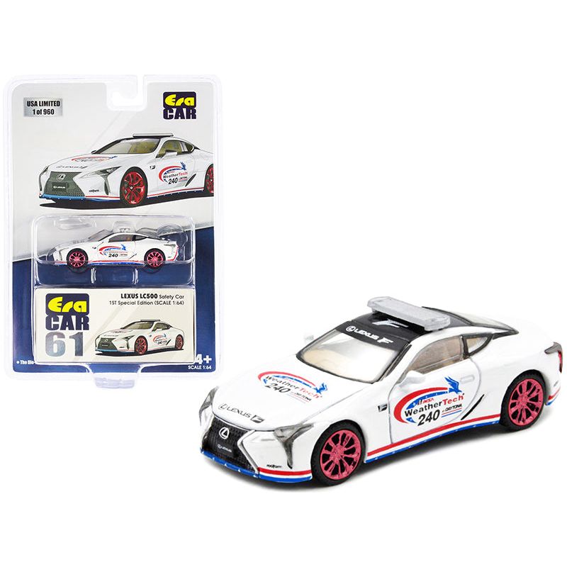 Lexus LC500 Safety Car White "IMSA WeatherTech 240 at Daytona" "1st Special Edition" Limited Edition to 960 pieces 1/64 Diecast Model Car by Era Car-Era Car-ModelCars.com