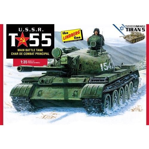 Lindberg USSR T-55 Battle Tank 1/35 Scale Model Kit-Lindberg-ModelCars.com