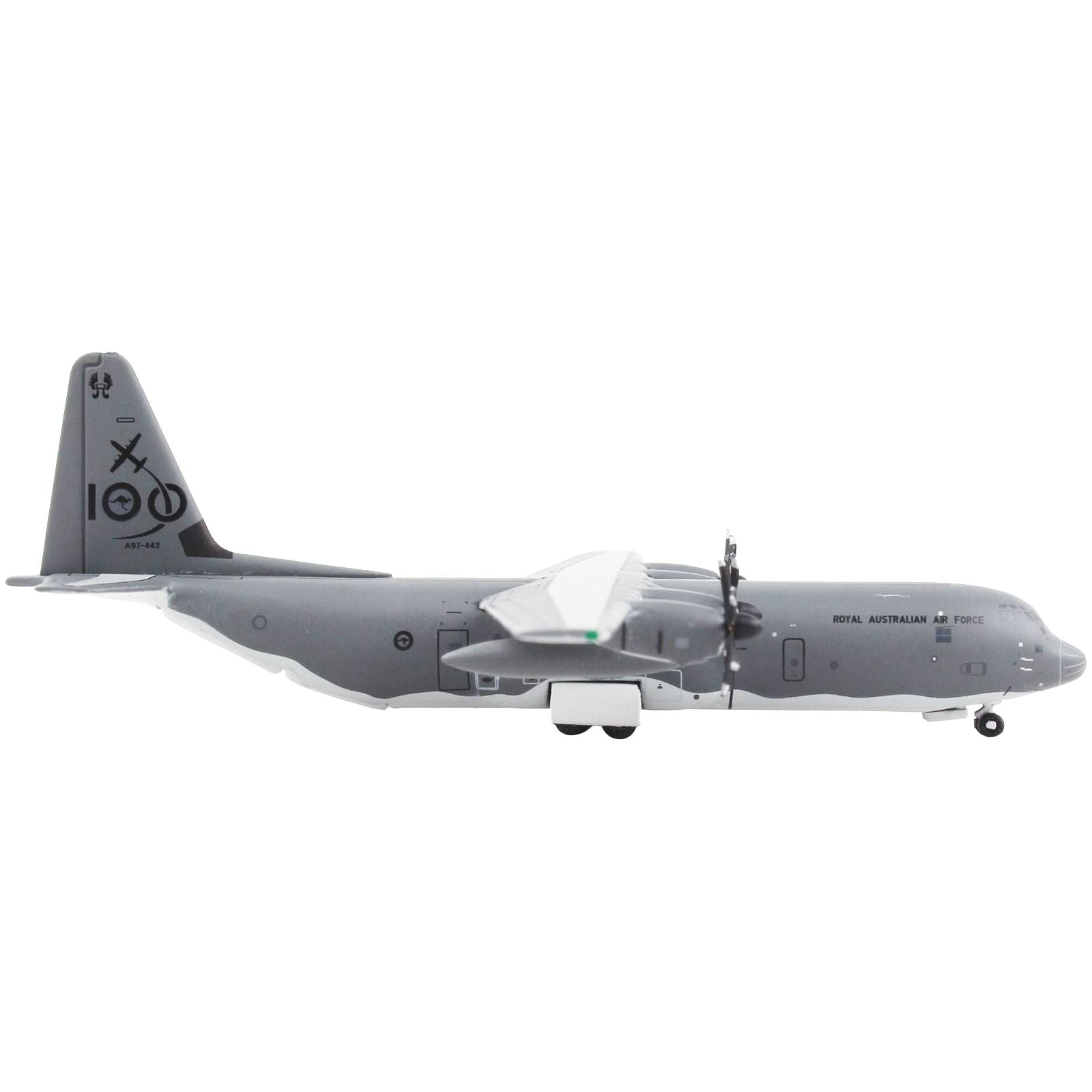Lockheed C - 130J - 30 Transport Aircraft "Royal Australian Air Force - 100 Years Cententary" Gray "Gemini Macs" Series 1/400 Diecast Model Airplane by GeminiJets - GeminiJets - ModelCars.com