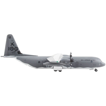 Lockheed C-130J-30 Transport Aircraft "Royal Australian Air Force - 100 Years Cententary" Gray "Gemini Macs" Series 1/400 Diecast Model Airplane by GeminiJets-GeminiJets-ModelCars.com