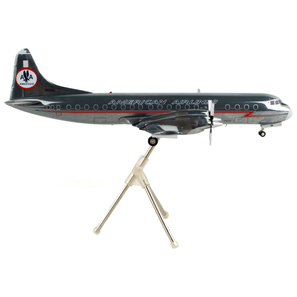 Lockheed L-188A Electra Astrojet Commercial Aircraft "American Airlines" Silver "Gemini 200" Series 1/200 Diecast Model Airplane by GeminiJets-GeminiJets-ModelCars.com