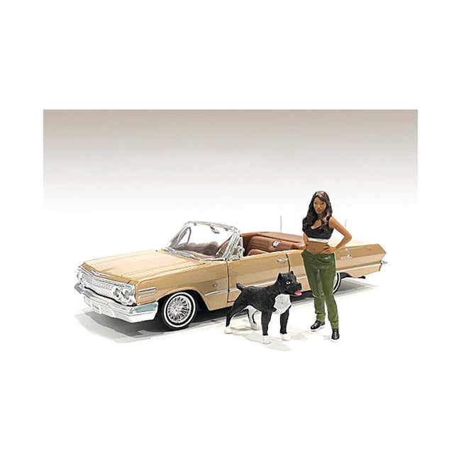 "Lowriderz" Figurine IV and a Dog for 1/18 Scale Models by American Diorama - American Diorama - ModelCars.com