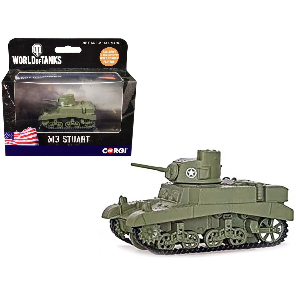 M3 Stuart Light Tank United States "World of Tanks" Video Game Diecast Model by Corgi-Corgi-ModelCars.com