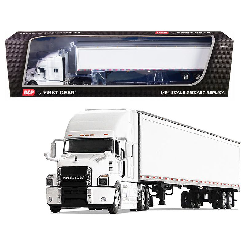 Mack Anthem Sleeper Cab with 53' Trailer White 1/64 Diecast Model by DCP/First Gear - First Gear - ModelCars.com