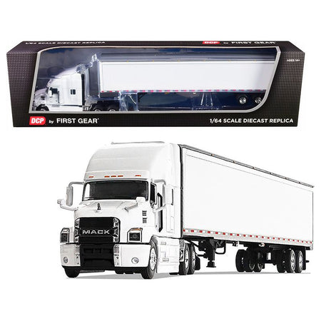 Mack Anthem Sleeper Cab with 53' Trailer White 1/64 Diecast Model by DCP/First Gear - First Gear - ModelCars.com