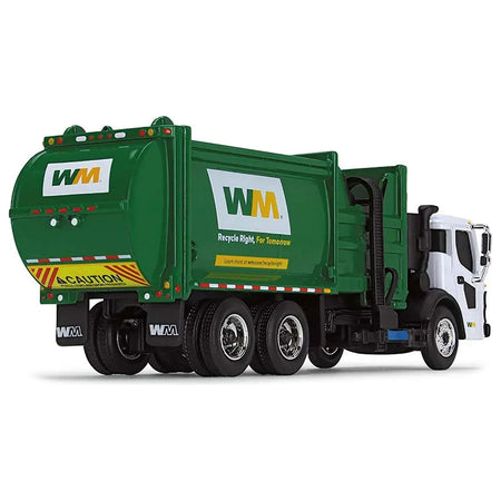 Mack LR Refuse Garbage Truck with McNeilus ZR Side Loader "Waste Management" White and Green 1/87 (HO) Diecast Model by First Gear-First Gear-ModelCars.com