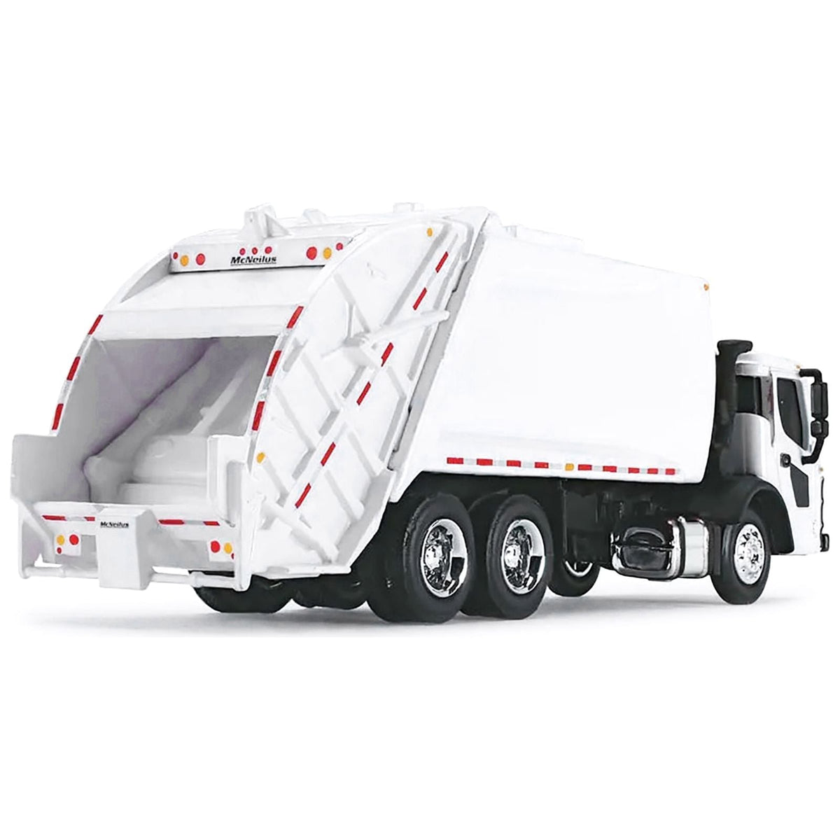 Mack LR with McNeilus Rear Load Refuse Body White 1/87 (HO) Diecast Model by First Gear-First Gear-ModelCars.com