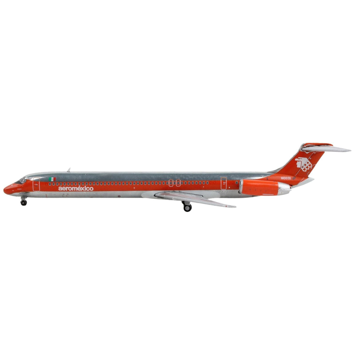 McDonnell Douglas MD - 82 Commercial Aircraft "AeroMexico" Orange and Silver 1/400 Diecast Model Airplane by GeminiJets - GeminiJets - ModelCars.com