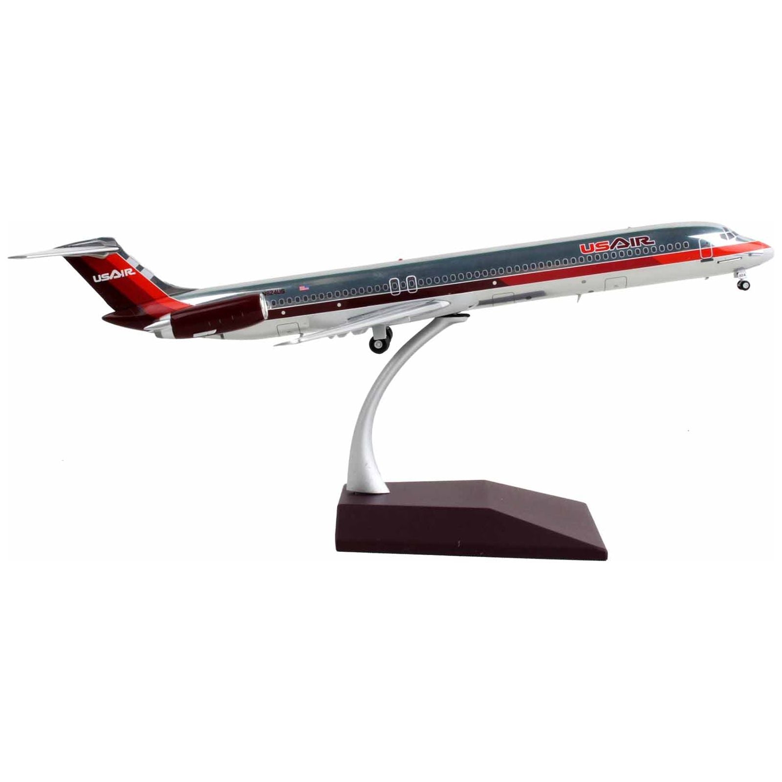 McDonnell Douglas MD - 82 Commercial Aircraft "USAir" Silver with Red Stripes "Gemini 200" Series 1/200 Diecast Model Airplane by GeminiJets - GeminiJets - ModelCars.com