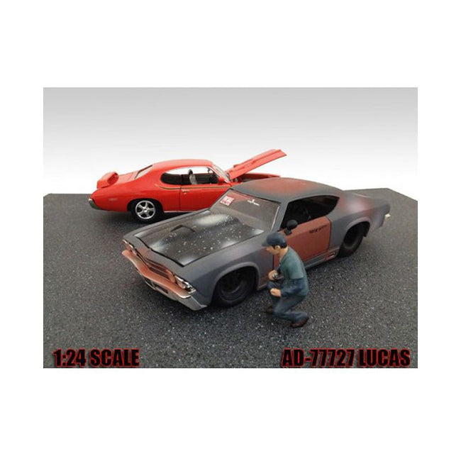Mechanic Lucas Figure For 1:24 Diecast Model Cars by American Diorama-American Diorama-ModelCars.com