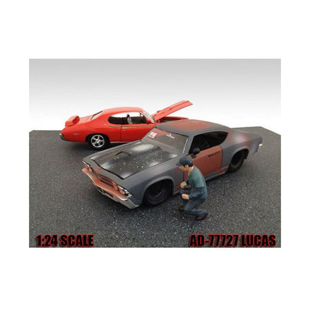 Mechanic Lucas Figure For 1:24 Diecast Model Cars by American Diorama - American Diorama - ModelCars.com