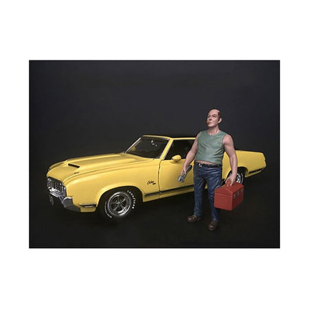 Mechanic Sam with Tool Box Figurine for 1/24 Scale Models by American Diorama - American Diorama - ModelCars.com
