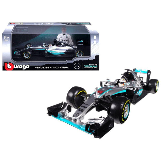 Mercedes AMG F1 W07 Hybrid Petronas 44 Lewis Hamilton Formula 1 (2016) 1/18 Diecast Model Car by Bburago - Bburago - ModelCars.com