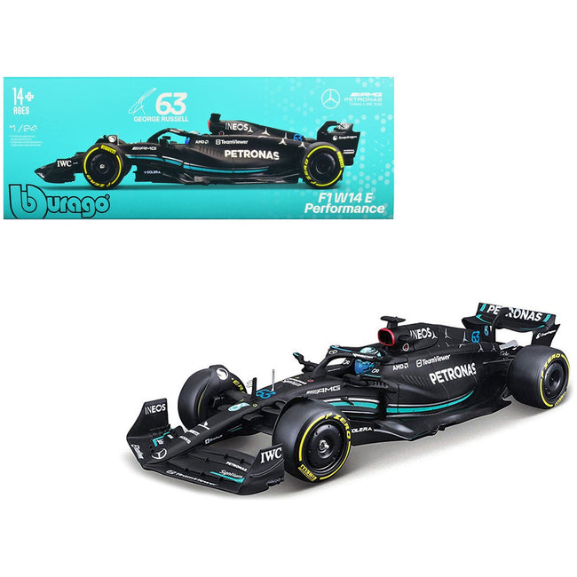 Mercedes - AMG F1 W14 E Performance 63 George Russell "Petronas" Formula One F1 "World Championship" (2023) 1/24 Diecast Model Car by Bburago - Bburago - ModelCars.com