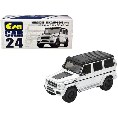 Mercedes Benz AMG G63 White with Black Top 1st Special Edition 1/64 Diecast Model Car by Era Car-Era Car-ModelCars.com