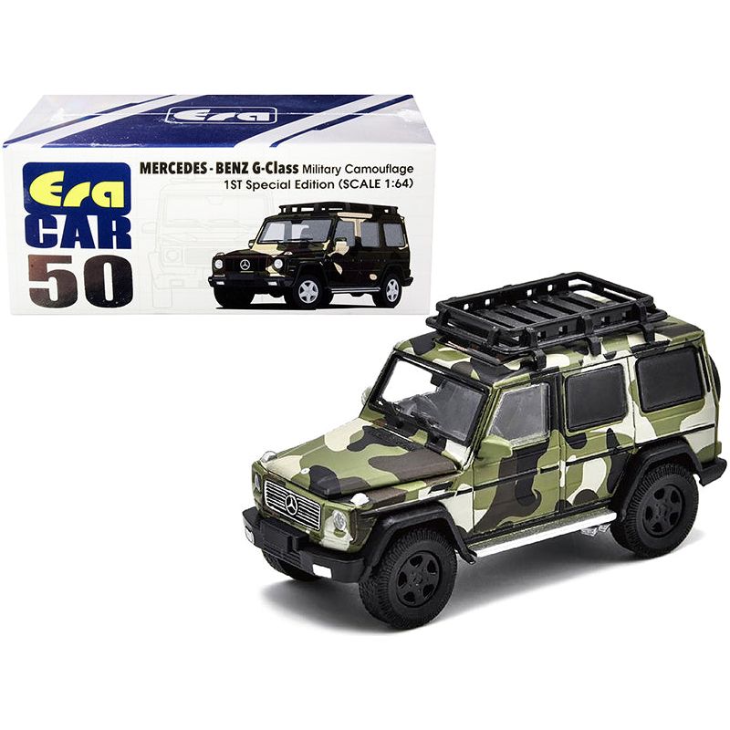 Mercedes Benz G - Class with Roof Rack Military Camouflage 1ST Special Edition 1/64 Diecast Model Car by Era Car - Era Car - ModelCars.com