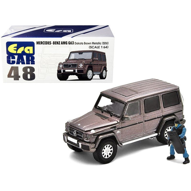 Mercedes Benz G63 (SDU) Dakota Brown Metallic with Officer Figurine 1/64 Diecast Model Car by Era Car - Era Car - ModelCars.com