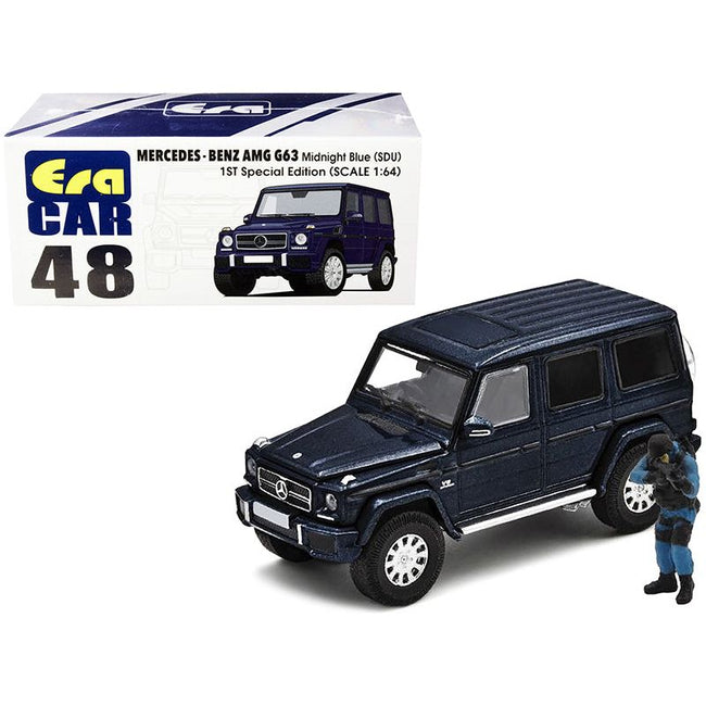 Mercedes Benz G63 (SDU) Midnight Blue Metallic 1ST Special Edition with Officer Figurine 1/64 Diecast Model Car by Era Car - Era Car - ModelCars.com