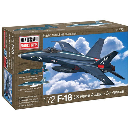 Minicraft 11673 1/72 F - 18 Centennial USN Aviation w/2 options - Heartland - ModelCars.com