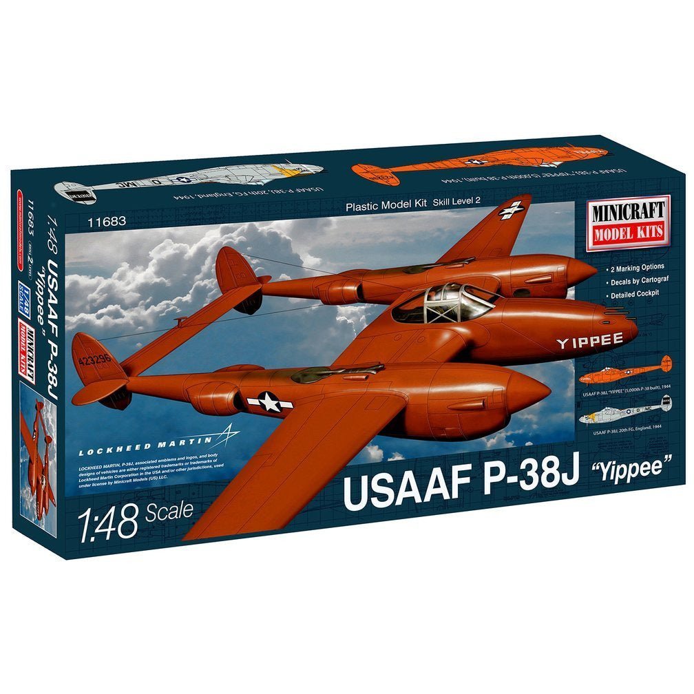 Minicraft 11683 P-38J USAAF "YIPPEE" 1/48th-Minicraft-ModelCars.com