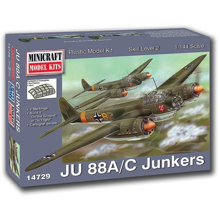 Minicraft 14729 1/144 JU-88 A/C JUNKERS-Minicraft-ModelCars.com