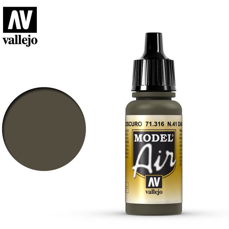 Model Air Vallejo N41 Dark Olive Drab 71316 acrylic airbrush color - Vallejo - ModelCars.com