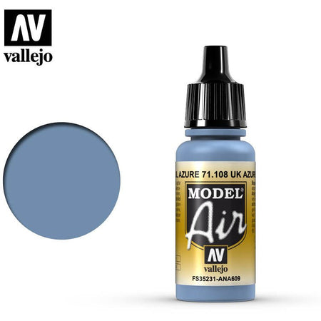 Model Air Vallejo Uk Azure Blue 71108 acrylic airbrush color - Vallejo - ModelCars.com