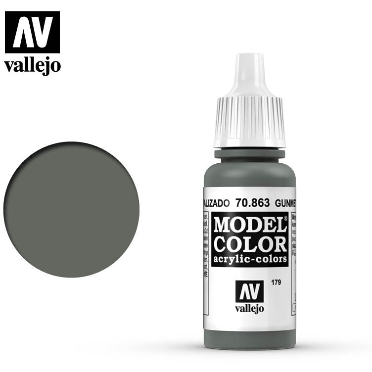Vallejo Model Color Gunmetal Grey 70863 for painting miniatures
