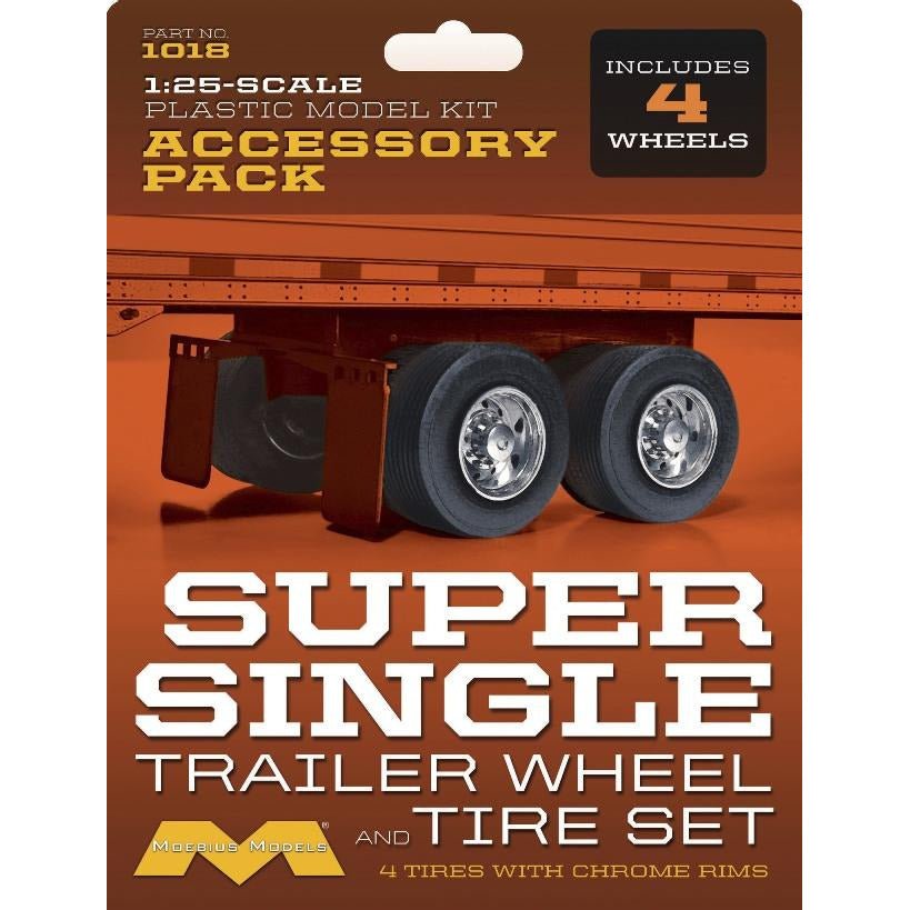 Moebius 1018 Super Single Trailer Wheel & Tire Set 1/25 scale - Moebius - ModelCars.com