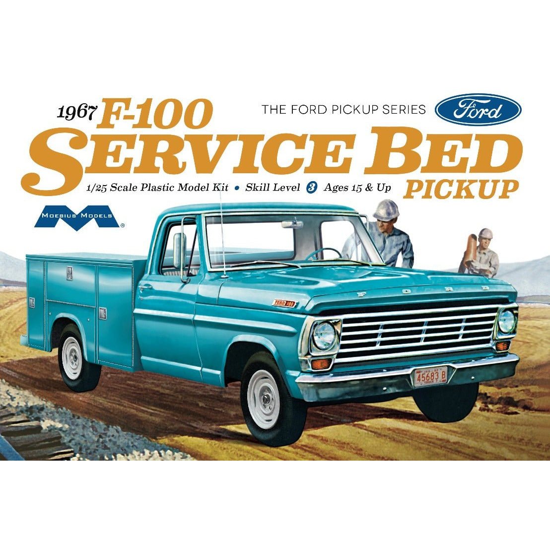 Moebius 1239 1967 Ford F100 Service Bed Pickup 1/25th scale-Moebius-ModelCars.com