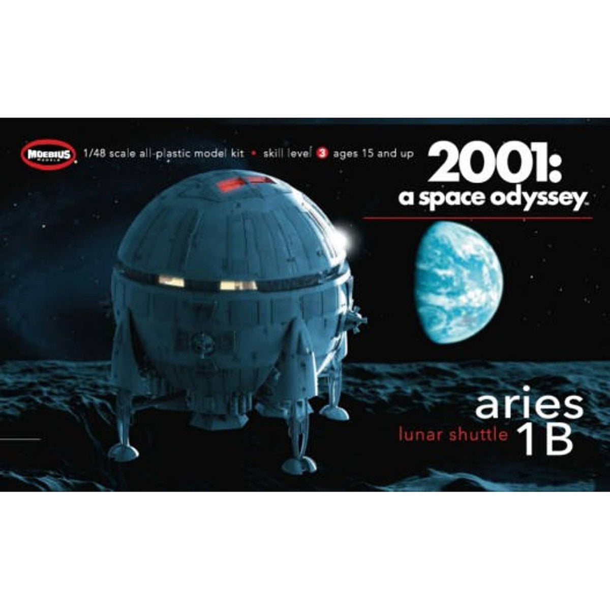 Moebius 1/48 2001 Space Odyssey Aries 1B Lunar Shuttle-Moebius-ModelCars.com