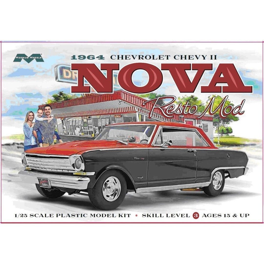 Moebius 1964 Chevy II Nova Resto Mod 1/25 Scale Model Kit-Moebius-ModelCars.com