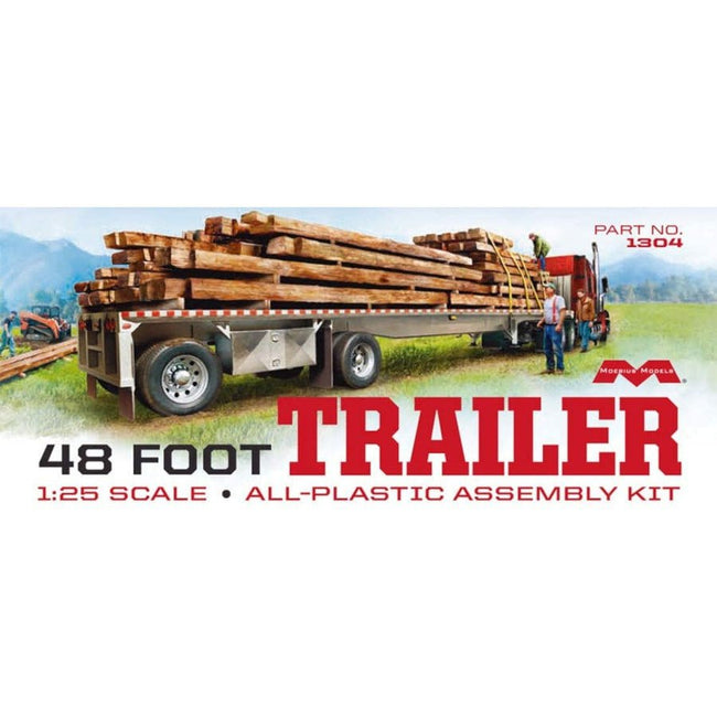 Moebius 48' Flatbed Trailer w/Cambered Deck 1/25 Scale Model Kit - Moebius - ModelCars.com