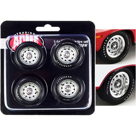 Mopar Rally Wheel and Tire Set of 4 pieces 1/18 by ACME - Acme - ModelCars.com