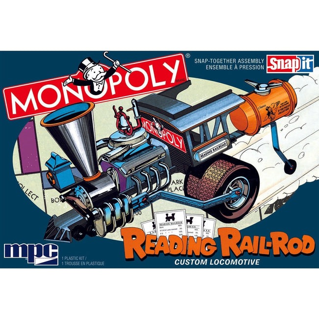 MPC Monopoly Reading Rail Rod Custom Locomotive (Snap) 1:25 Scale Model Kit - MPC - ModelCars.com